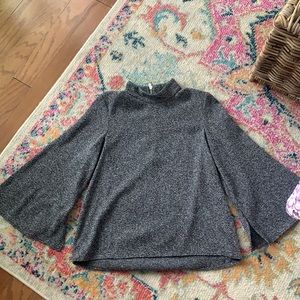 ZARA charcoal gray wide sleeve sweater
